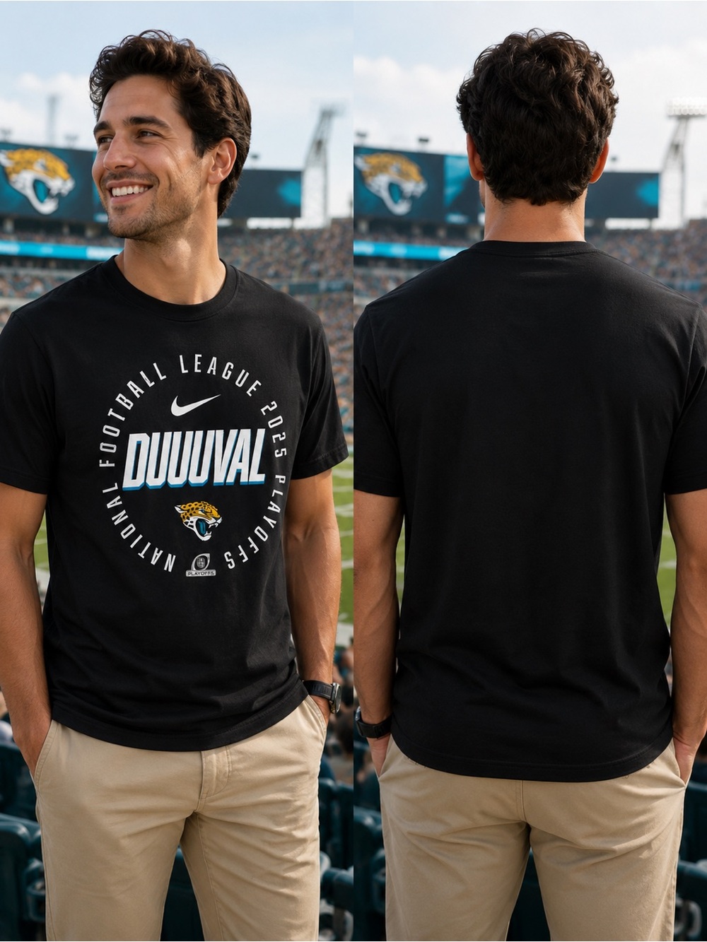 🆕 Nike Jacksonville Jaguars DUUUVAL 2025 Playoffs Men’s Medium T-Shirt